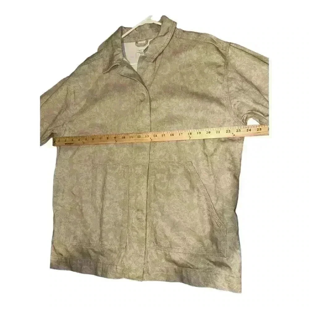 TopShop Cream‎ Floral Print Button Down Jacket. Size 8-10 - Picture 6 of 7